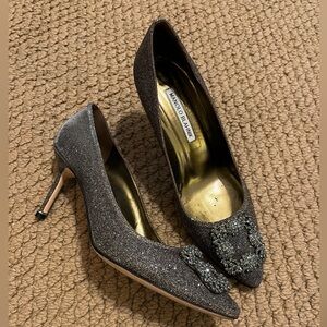 Manolo Blahnik Bronze Pumps 70mm Heel Size 39.5